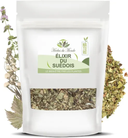 Kit Élixir du Suédois 1,5L: Recette de Maria Treben, Mélange Plantes Médicinales pour Détox, Digestion, Immunité, Fabrication Artisanale Maison - 1 sachet