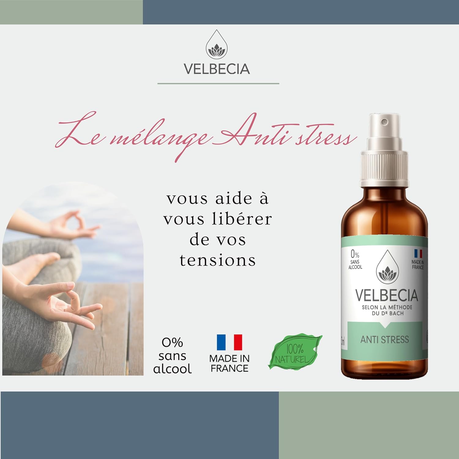 Anti stress 50 ml +1 OFFERT Elixirs de fleurs SANS ALCOOL - Méthode du Dr Bach - Crise d'angoisse, Anxiété, burn out, dépression, déprime, fatigue, surmenage