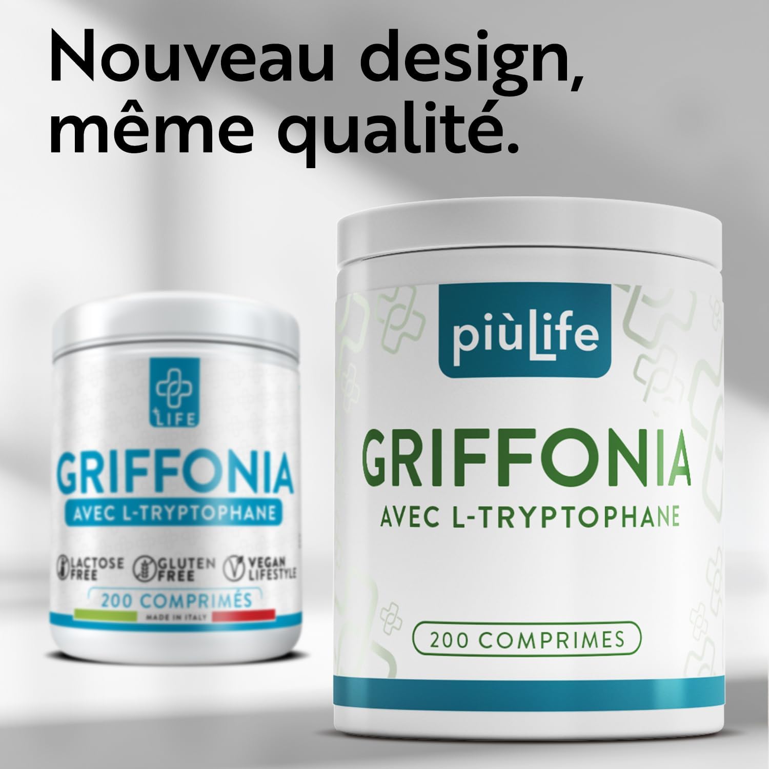 Griffonia Simplicifolia Tryptophane PiùLife, 400 mg par comprimé avec 50 mg L tryptophane – Précurseur de Serotonine Melatonine – Dormir Mieux, Bonne Humeur, Anxiete Stress – Source naturelle de 5-HTP 200 unité (Lot de 1)