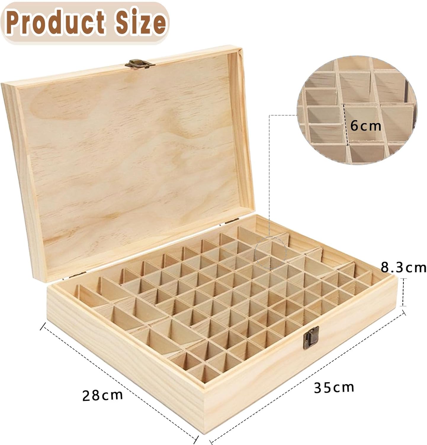 68 Trous Boite Rangement Huiles Essentielles Coffret en Bois pour 5 10 15ml Bouteille d'huile Essentielle - Aromathérapie Organisateur pour Stockage, Voyage et Présentation