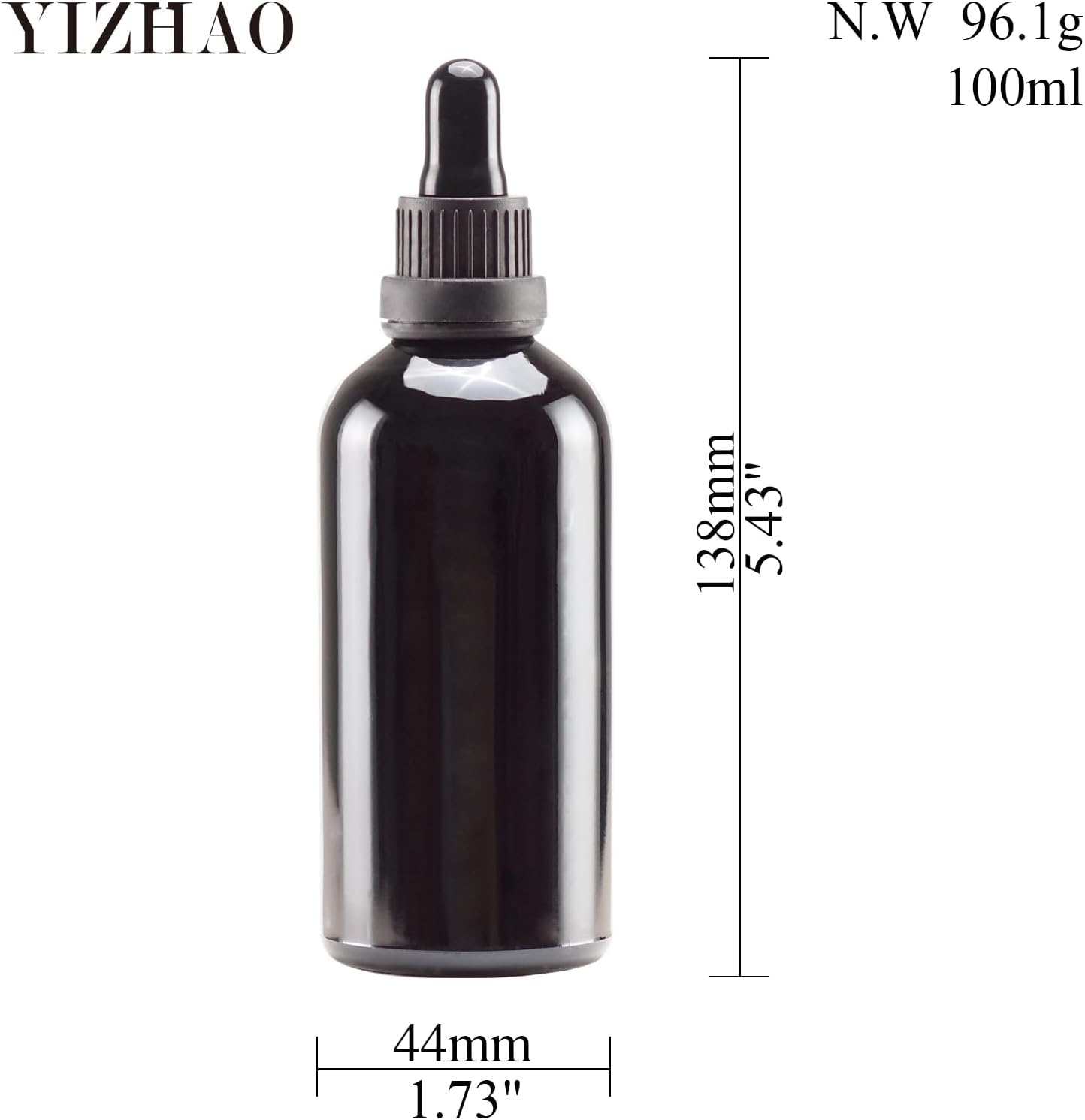 Flacon Compte Gouttes 100ml, Noir Flacon Huile Essentielle Vide avec Pipette Verre, pour Huile Essentielle, Aromathérapie, Laboratoire, Massage, Cosmétique, Voyage - 9 Pcs 100ml-9 Noir
