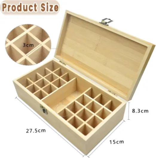 25 Trous Boite Rangement Huiles Essentielles Coffret en Bois pour 5 10 15ml Bouteille d'huile Essentielle - Aromathérapie Organisateur pour Stockage, Voyage et Présentation 25 Trous Boite Rangement #C