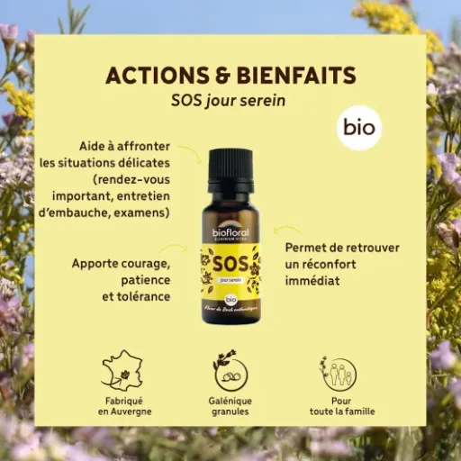 Test Biofloral SOS Secours Jour Serein : les granules anti-stress sans alcool qui dépannent bien