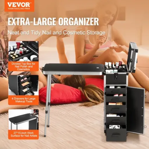 Test VEVOR Mallette de Maquillage Pro : la valise-table qui transforme ton coin beauté en mini salon