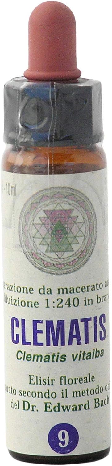 Clemantis n° 9 Fleur de Bach farmaflor, 1 Flacon Comtpe Gouttes 10ml - Made in Italy