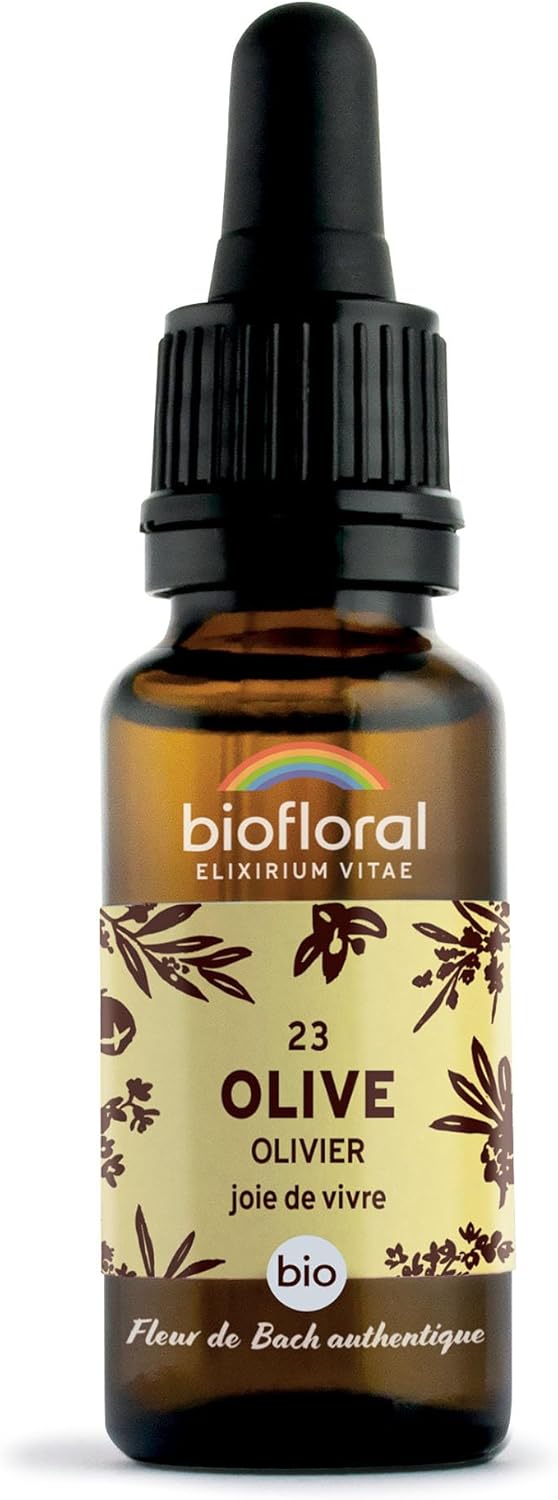 BIOFLORAL - 23 Olive, Olivier BIO DEMETER - Joie de Vivre - Fleur de Bach Authentique - Compte-gouttes 20 ML