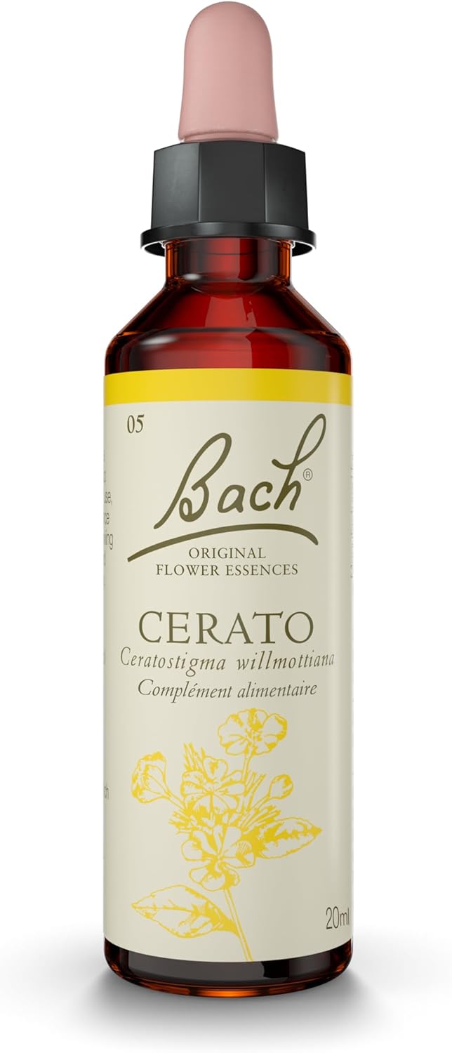 Fleurs de Bach Original, Cerato, No 5, pour plus de certitude, aide à suivre ses intuitions - Elixir floral naturel pour le bien-être émotionnel - Compte-Gouttes 20ml, Vegan 20 ml (Lot de 1) Certitude