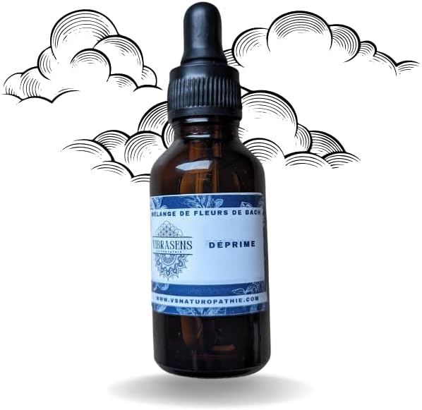 Elixir floral "Déprime" - fleur de Bach VibraSens Naturopathie - 30 ml - Contre la tristesse et la perte d'élan - 100% naturel - N°1 des élixirs Français naturopathique