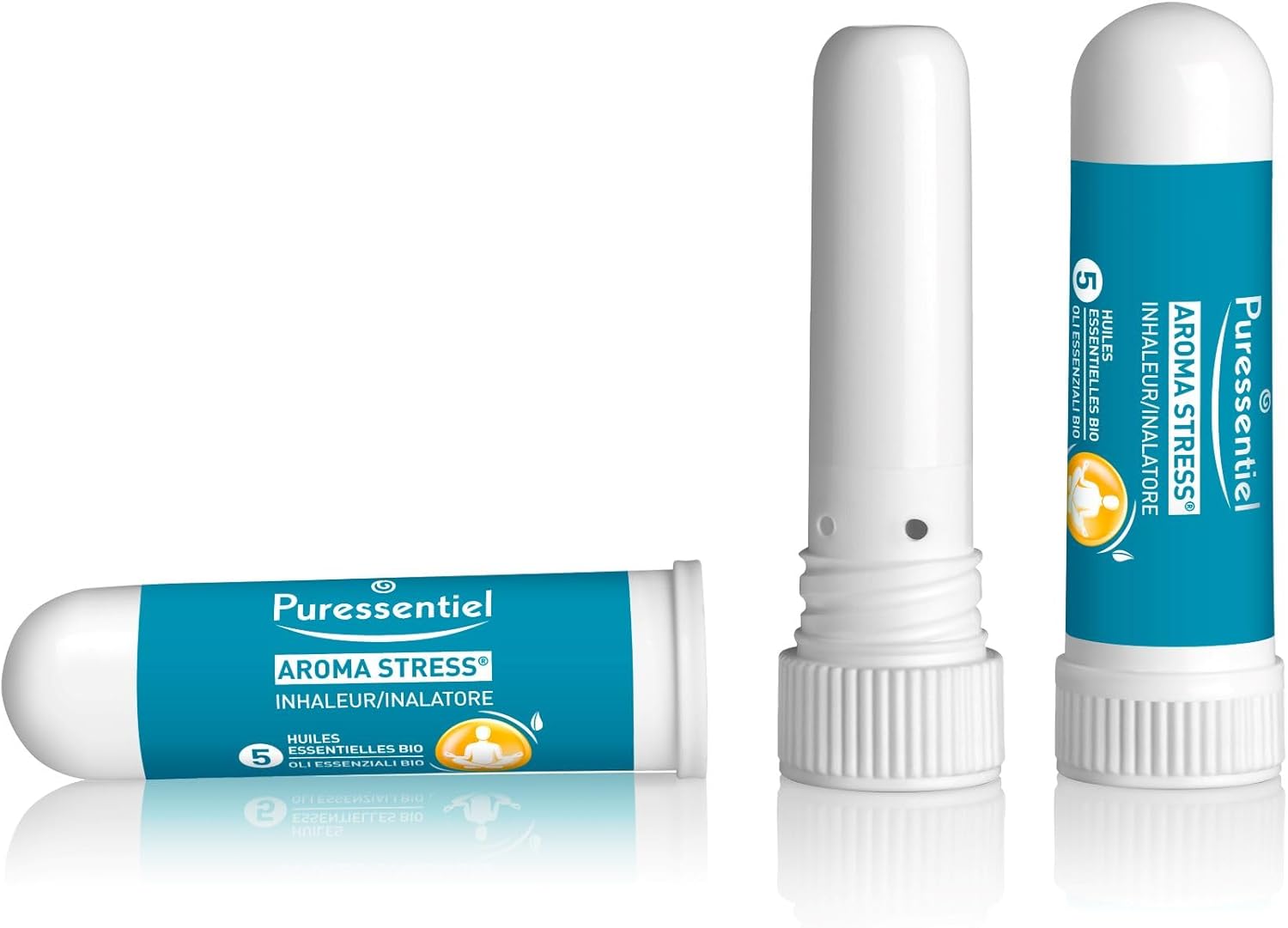 Aroma Stress - Inhaleur Stress aux 5 huiles essentielles - Aide à apaiser le stress et à calmer les angoisses - 1 ml