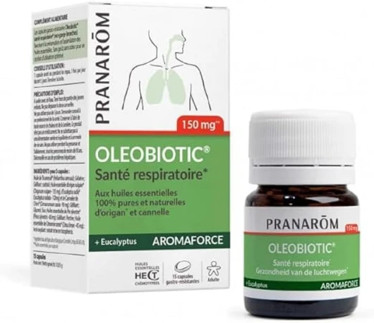 PRANAROM - AROMAFORCE OLEOBIOTIC - Santé des voies respiratoires - Huiles Essentielles 100% pures et intégrales - 15 capsules